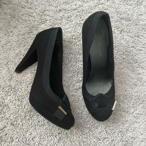 Christian Siriano Black Suede Heels